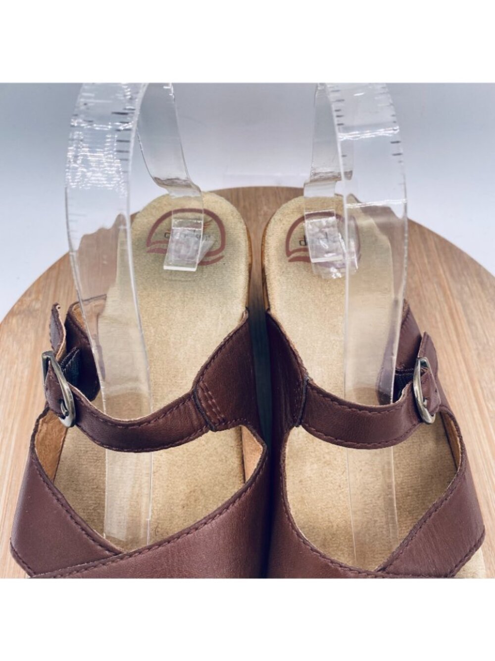 Dansko Sandals Womens 10 41 Brown Leather Sela Slide Peep Retro Boho - Picture 4 of 11